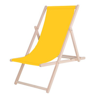 Chaise longue transat en bois de hêtre jaune