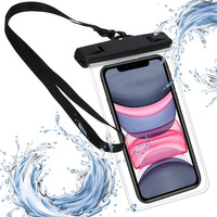 Coque de téléphone étanche, 11 x 18 cm, transparent