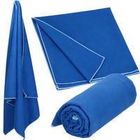 Serviette de plage en microfibre, 75 x 150 cm, bleu