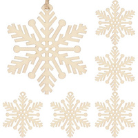 Décoration de sapin de Noël, flocon de neige, pendentif, 6 pièces, bijoux en bois
