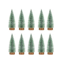 Mini sapins de Noël 10 pièces avec véritable tronc d'arbre 15 cm Petits sapins de pin artificiels