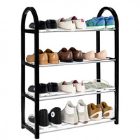 Étagère à chaussures avec 4 étagères, noir