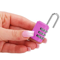 Cadenas à combinaison pour bagages, combinaison de chiffres réglable individuellement, rose