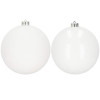 Weihnachtsbaumkugeln Durchmesser 15 cm 2 Stück weiße Kunststoffkugeln