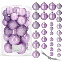 Boules de Noël 30 pièces délicat Lilas en plastique