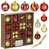 Ensemble de 42 boules de Noël en plastique de 3 cm et 6 cm de diamètre