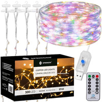 Guirlande lumineuse avec 300 LED colorées 3 x 3 m USB Intérieur et Extérieur