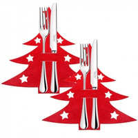 Porte-couverts Pochette à couverts 2 pièces Design de table pour Noël