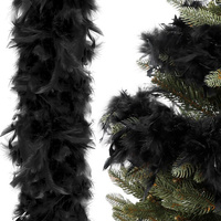 Guirlande de plumes, 180 cm, design rétro, noir