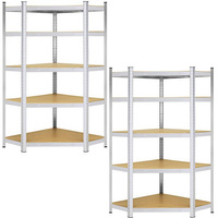 Étagères d'angle pour charges lourdes 124 x 180 x 90 cm 2 pièces