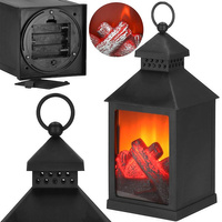 Lanterne Déco LED-Imitation de Feu à Batterie 10,5 x 10,5 x 22,5 cm