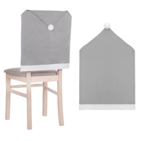 Housse de chaise Bonnet de Père Noël Couverture de chaise grise