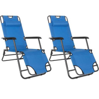 Chaises longues avec appuie-tête et accoudoirs 80 x 60 x 120 cm 2 pièces