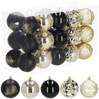 Boules de Noël 30 pièces Diamètre 8 cm noir doré