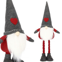 Weihnachtszwerg, 46-67 cm, Rouge, Gris, Réglable en hauteur