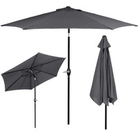 Parasol de jardin, fonction inclinable, manivelle, graphite
