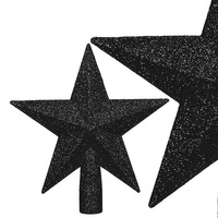 Sommet d'arbre de Noël étoile avec paillettes en noir