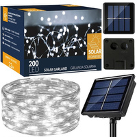 LED-Solar-Lichterkette à l'extérieur 200 LEDs 22 m Blanc froid