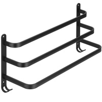 Porte-serviettes mural en aluminium Porte-serviettes de bain à étagères étagées