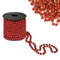 Ruban de perles 10 m rouge