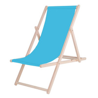 Chaise longue transat à monter soi-même en bois bleu
