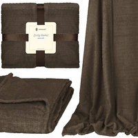 Couverture douillette 170 x 210 cm, couverture de maison, marron