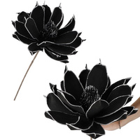Lotosblüte Artificielle Fleur de Lotus sur Tige 74 cm Noir