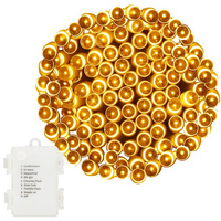 Guirlande lumineuse LED avec minuterie 120 LED Fonctionne à piles 9 m Blanc chaud 8 modes