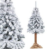 Sapin artificiel sur tronc, épicéa enneigé 220 cm