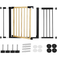 Barrière de sécurité pour portes et escaliers 2 extensions sans perçage 110-117 cm Bois Métal