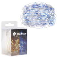 Guirlande lumineuse LED, 1000 cm, Blanc froid-bleu, piles, intérieur