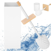 Brosse WC avec contenant, brosse pour toilettes carrée blanche