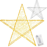 LED Décoration étoile avec guirlande lumineuse LED blanc chaud à pile