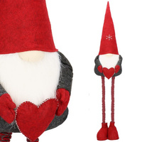 Weihnachtszwerg, Décoration, 75-120 cm, Rouge, Jambes télescopiques