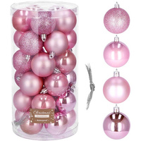 Boules de Noël en plastique de 5 cm de diamètre, lot de 30 pièces