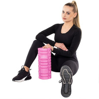 Rouleau de massage en mousse avec picots rose 33 cm rose
