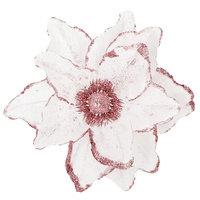Fleur artificielle de magnolia sur tige Décoration florale 25 cm rose
