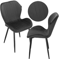 Chaise de salle à manger avec dossier Chaise rembourrée Pieds en métal Siège en velours
