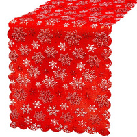 Chemin de table avec flocons de neige 34 x 187 cm