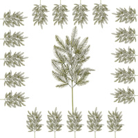 20 Pièces Branches de Sapin Artificielles Branches Décoratives avec Neige Artificielle 68 cm