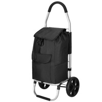 Sac de courses à roulettes 42 litres en aluminium noir jusqu'à 28 kg