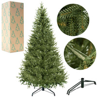 Sapin de Noël Artificiel Épicéa Rouge incl. Support en Métal 240 cm