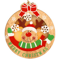 Décoration de sapin de Noël en bois Renne 9,5 cm illuminé