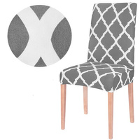 Housse de chaise en trèfle marocain, gris