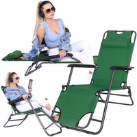 Chaise longue avec appuie-tête et accoudoirs 60 x 120 x 80 cm chaise longue relaxante verte