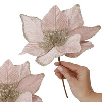 Étoile de Noël sur tige Poinsettia Fleur artificielle Décoration florale 24 cm Rose antique