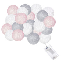 Guirlande lumineuse Cotton Balls avec 20 LED 4 m alimentée par batterie Intérieur