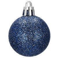 Boules de Noël, 20 pièces, Ø 4 cm, en bleu foncé