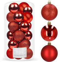 Boules de Noël 20 pièces, Ø 4 cm en rouge, incassables