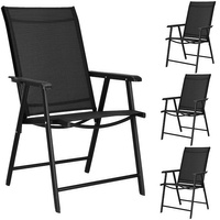 Chaises de jardin pliantes avec accoudoirs 49 x 49 x 96 cm 4 pièces noir